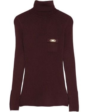 Elisabetta Franchi タートルネック トップ - パープル