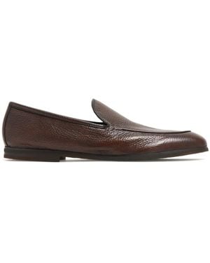 Neil Barrett Almond-Toe Leather Loafers - Brown