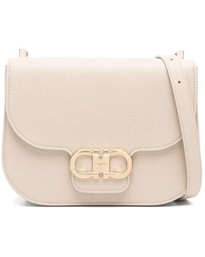 Ferragamo Double Gancini Cross Body Bag - Natural