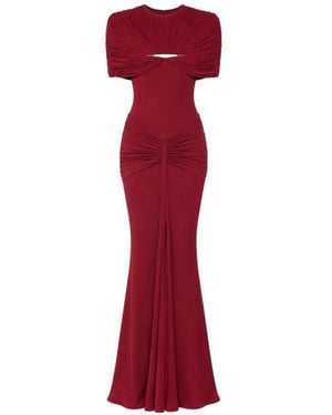 Chats by C.Dam Virginia Draped Metal-Accessory Maxi Dress - Red