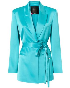 Pinko Veste À Taille Ceinturée - Blue