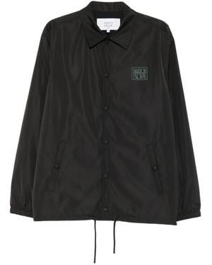 Maison Kitsuné Logo-Print Buttoned Jacket - Black