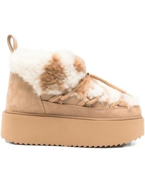 Inuikii 50Mm Teddy Platform Shearling Boots - Natural
