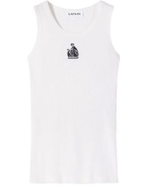 Lanvin Mother And Child Ribbed Tank Top - White