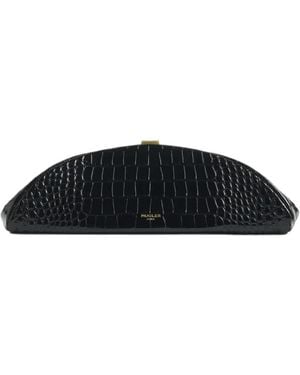 Mugler Croco Lua Clutch - Black