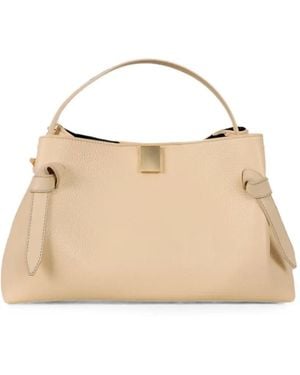 Yuzefi Knot-Detail Leather Handbag - Natural