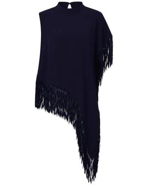 BOSS Fringe-Trim Asymmetric Top - Blue