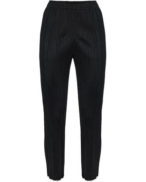 Pleats Please Issey Miyake Plissé-Effect Trousers - Black