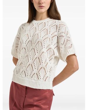 Peserico T-Shirt En Maille Pointelle - White