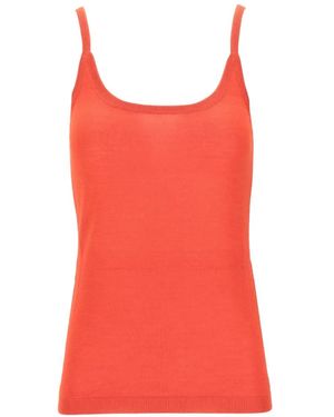 LA ROSE Fine-Knit Tank Top - Red