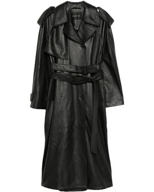 Balenciaga Trenchcoat Aus Leder - Schwarz