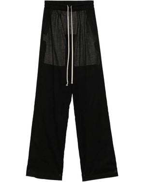 Rick Owens Dietrich Drawstring Trousers In Black Cotton