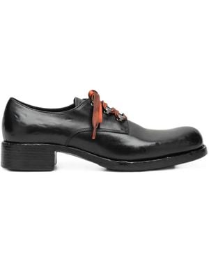 Prada Derbies Antiqued En Cuir - Black