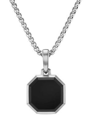 David Yurman Sterling Octagon Onyx Necklace - Black
