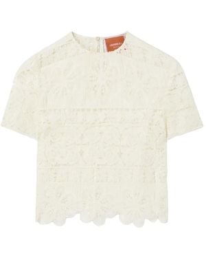 La DoubleJ Top Crop Aria - Bianco