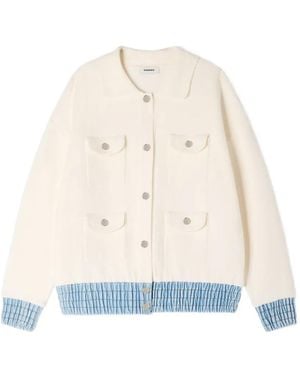Sandro Long-Sleeve Cardigan - White