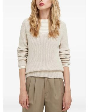 Marc O' Polo Raglan-Sleeve V-Neck Jumper - Natural
