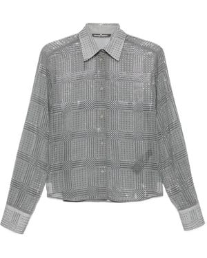 Ermanno Scervino Camisa Con Detalles De Cristales - Gris
