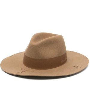 Golden Goose Fedora Heavy Wool Felt Hat - Brown