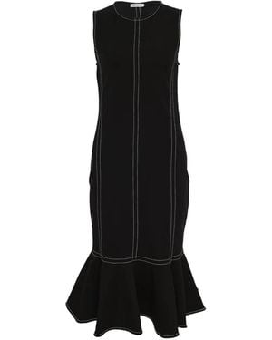 Ami Paris Peplum Midi Dress - Black