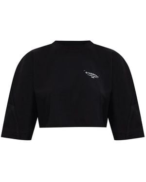 Givenchy Logo-Print Cropped Top - Black