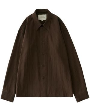 Studio Nicholson Camisa Hal A Rayas De Algodón - Marrón