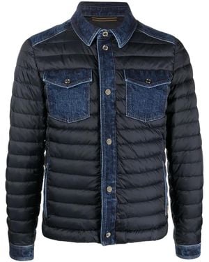 Moorer Giacca-Camicia Imbottita Crespi - Blu