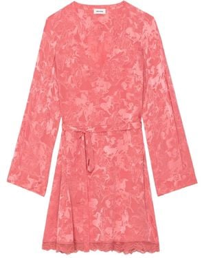 Zadig & Voltaire Robe Courte Ramasco À Détail En Dentelle - Rouge