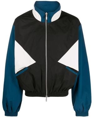 Rhude Colour-Block Zip-Up Sports Jacket - Black