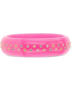 Mark Davis 18K Multi Sapphire Two Row Bakelite Bangle Bracelet - Pink