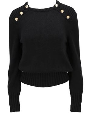 Isaia Button-Embellished Jumper - Black