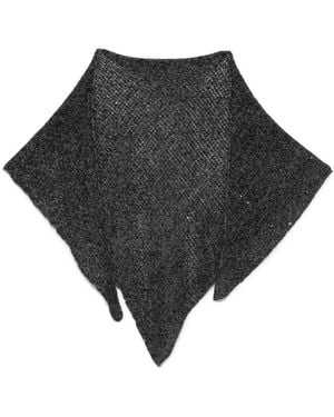 Faliero Sarti Risia Sequin-Embellished Triangular Scarf - Black