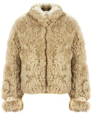 S.W.O.R.D Faux-Fur Buckled Coat - Natural