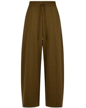 Max Mara Logo-Embroidered Drawstring Pants - Green