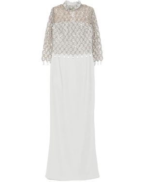 Jean Louis Sabaji Embellished High-Neck Dress - White