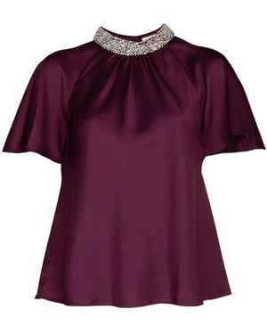 Jonathan Simkhai Loreta Crystal-Embellished Blouse - Purple