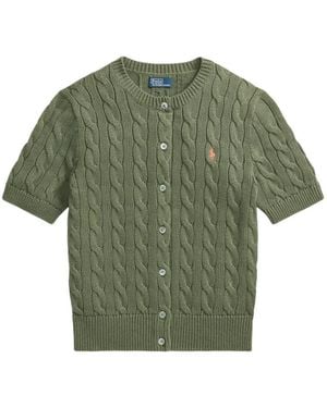 Polo Ralph Lauren Cardigan Mit Zopfmuster - Grün