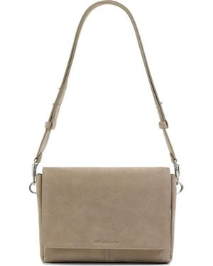 Ami Paris Carrousel Grained-Leather Shoulder Bag - Grey