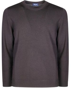 Drumohr Long-Sleeves Crew-Neck Sweater - Black