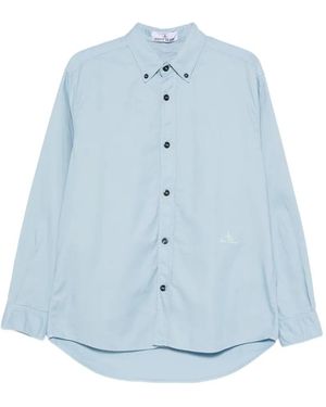 Stone Island 1100004 Organic Cotton Oxford Shirt - Blue