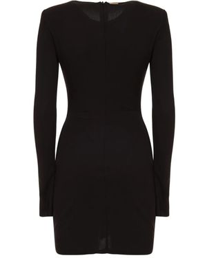Just Cavalli Long-Sleeve Draped Dress - Black