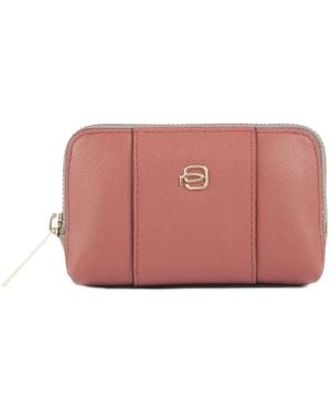 Piquadro Porte-Clés En Cuir À Plaque Logo - Pink