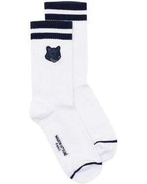 Maison Kitsuné Bold Fox Head Socks - White