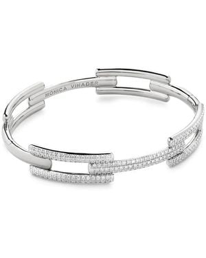 Monica Vinader Bracelet Signature Link À Diamant - Blanc