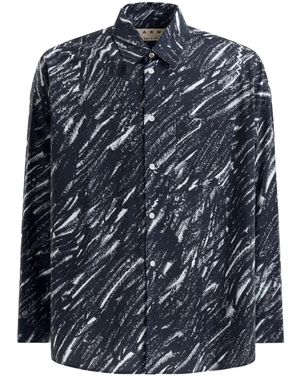 Marni Printed Cotton Shirt - Blue