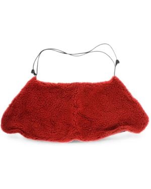 DSquared² Faux-Fur Drawstring Scarf - Red