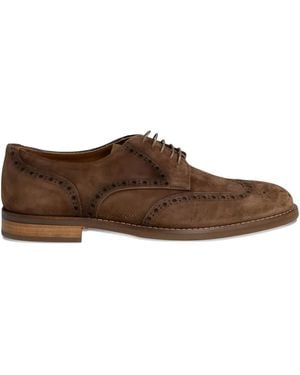 Flécs Nubuck-Leather Derby Shoes - Brown