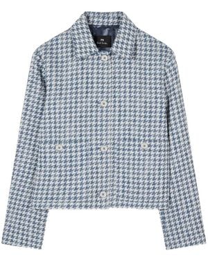 Paul Smith Houndstooth-Pattern Jacket - Blue