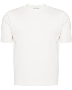 Cruciani T-Shirt Lavorata A Maglia - Bianco