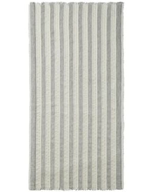 Peserico Striped-Pattern Fringed Scarf - Grey